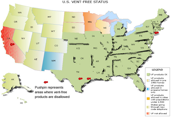 Vent-Free Products By State