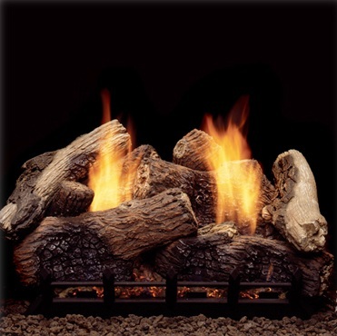 Monessen Berkley Oak Ventless Gas Logs - Remote Ready - 18, 24 or 30 inch - Propane