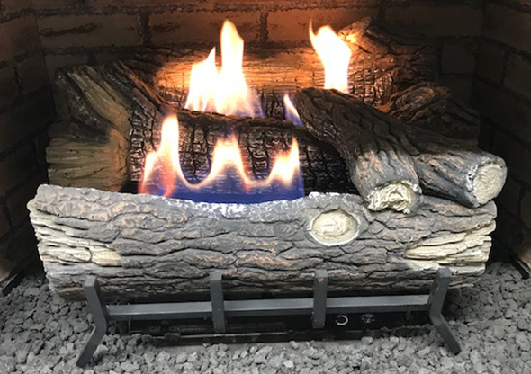 Monessen Mountain Oak Ventless Gas Logs - Manual Control - 18 inch - Natural Gas