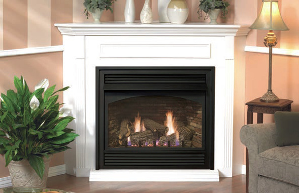 Tahoe Premium 36 Direct Vent Gas Fireplace (Remote Ready) with Hearth and Corner Surround