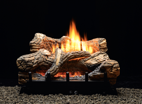 White Mountain Flint Hill Ventless Gas Logs - Remote Ready - 18 or 24 inch - Natural Gas