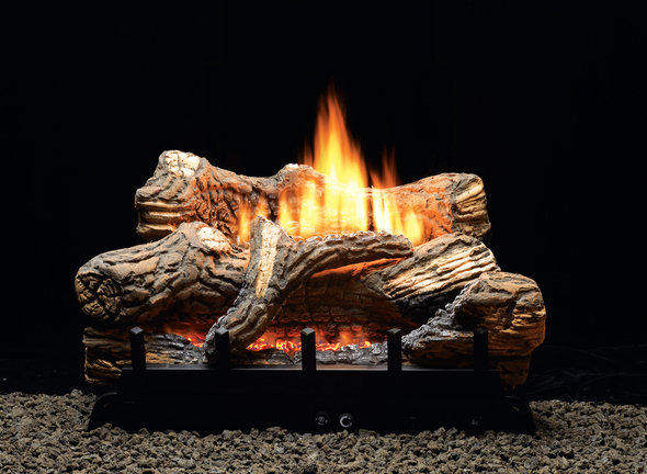 White Mountain Flint Hill Ventless Gas Logs - Remote Ready - 18 or 24 inch - Propane