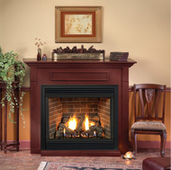 Tahoe Deluxe 32 Direct Vent Gas Fireplace (Remote Ready) with Hearth and Wall Surround